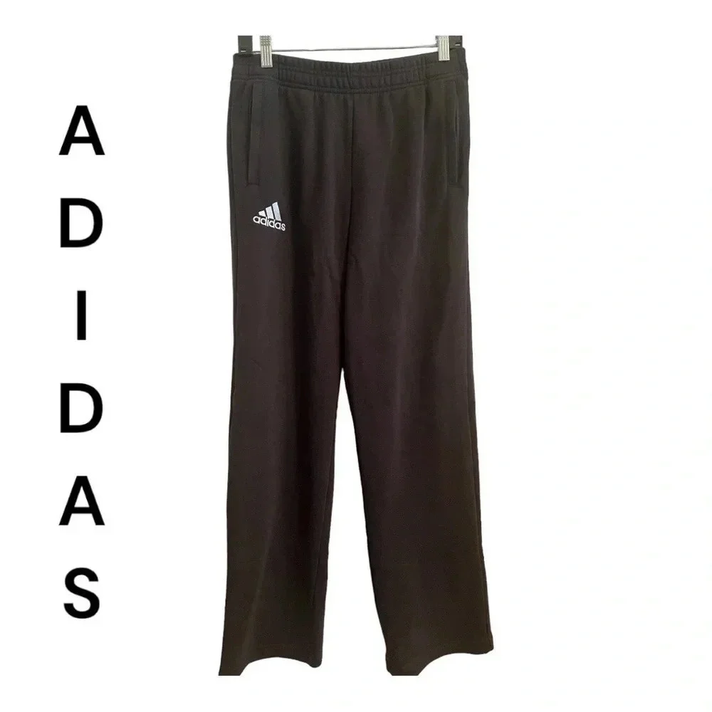 Adidas black Wide Leg Jogging pants size YXL in EUC - Picture 1 of 8